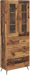 vidaXL Υψηλός Ντουλάπι με Ράφι 2 pcs Παλιό ξύλο Επεξεργασμένο ξύλο