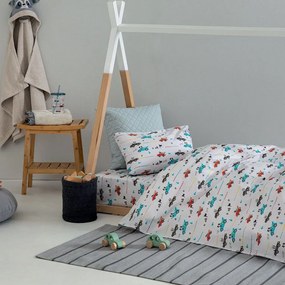 Σεντόνια Παιδικά MK764 (Σετ 3τμχ) Blue-Multi Palamaiki Single 170x260cm 100% Cotton