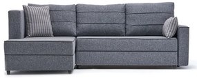 Γωνιακός καναπές κρεβάτι PWF-0524 pakoworld δεξιά γωνία ύφασμα σκούρο γκρι-καρυδί 242x160x88εκ - 071-001167