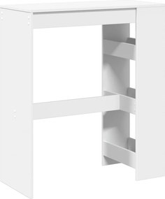 vidaXL Τραπέζι Μπαρ με Ράφια Λευκό 90x40x103,5 εκ. Επεξεργ. Ξύλο