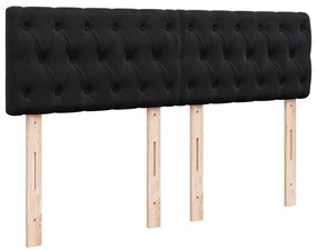vidaXL Κρεβάτι Boxspring με Στρώμα Μαύρο 160x200 εκ. Βελούδινο