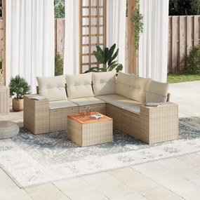 vidaXL Patio Sofa Set 6-θέσια Beige