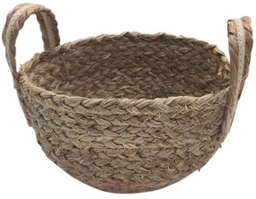 Καλάθι 00.06.61180 Δίχρωμο 25x15-22cm Ψάθινο Brown Mat