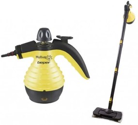 Προϊόν με ανοιχτή συσκευασία: Ατμοκαθαριστής Beper P202VAL001 10 σε 1, 1050 W, 0.35 λίτρα, Αξεσουάρ, Μαύρο/κίτρινο