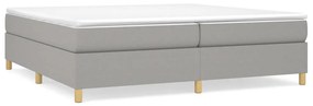 vidaXL Κρεβάτι Boxspring με Στρώμα Ανοιχτό Γκρι 200x200 εκ. Υφασμάτινο