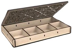 Intra Plywood Elegance Slim – Ξύλινο Κουτί Αποθήκευσης με Διάτρητο Καπάκι &amp; Χωρίσματα (4mm) 34x20x50 cm Box22-01597