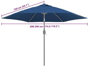 vidaXL Ύφασμα Ανταλλακτικό Ομπρέλας Εξωτερικού Χώρου Αζούρ Μπλε 300εκ.