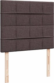 vidaXL Κρεβάτι Boxspring με Στρώμα Σκούρο Καφέ 120x190 εκ Υφασμάτινο