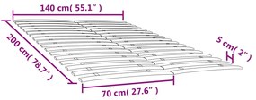 vidaXL Τελάρα Κρεβατιού με 34 Σανίδες 2 Τεμ. 70x200 εκ.