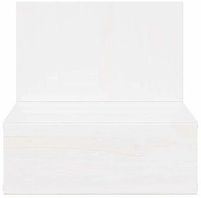 vidaXL Κομοδίνο με συρτάρι Λευκό 42 x 32.5 x 40 εκ Μασίφ ξύλο πεύκου