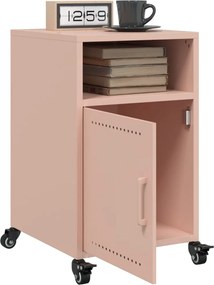 vidaXL Κομοδίνα 2 τεμ. Ροζ 36x39x59 εκ. από Χάλυβα