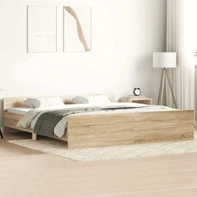 vidaXL Πλαίσιο Κρεβατιού με Κεφαλάρι/Ποδαρικό Sonoma Δρυς 200x200 εκ.