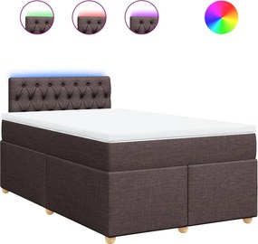 vidaXL Κρεβάτι Boxspring με Στρώμα Σκούρο Καφέ 120x190 εκ Υφασμάτινο