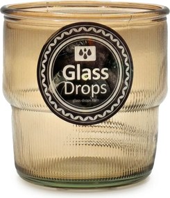 ΠΟΤΉΡΙΑ ΠΟΤΗΡΙ GLASS DROPS RIBBED 9CM 300CC CINNAMON