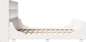 vidaXL Κρεβάτι Βιβλιοθήκη Χωρίς Στρώμα Λευκό 180x200 εκ Μασίφ Ξύλο