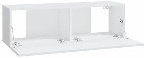 vidaXL Έπιπλα Τηλεόρασης Τοίχου 2 τεμ. Λευκά 100x30x30 εκ. Επεξ. Ξύλο