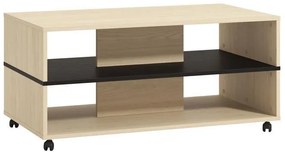 Τραπεζάκι σαλονιού SAVIO σε Light Port Oak - Μαύρο 101x55x48εκ. 101x55x48 εκ.