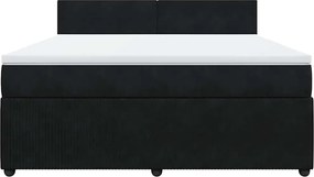 vidaXL Κρεβάτι Boxspring με Στρώμα Μαύρο 180x200 εκ. Βελούδινο