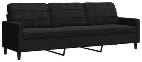 vidaXL Σετ Σαλονιού 4 Τεμαχίων Μαύρο από Βελούδο με Μαξιλάρια