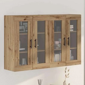 vidaXL Ντουλάπια Τοίχου 2 pcs Βελανιδιά Τέχνη και Μαύρο