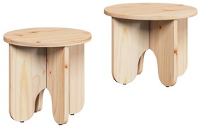 vidaXL Σετ Τραπεζιού Για Καφέ 2 pcs Φυσικό 39.5 x 39.5 x 30 εκ.