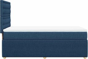 vidaXL Κρεβάτι Boxspring με Στρώμα Μπλε 100 x 200 εκ. Υφασμάτινο