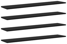 vidaXL Δίσκος Βιβλιοθήκης 4 pcs Μαύρο 100 x 40 x 1.5 εκ. Μοριοσανίδα
