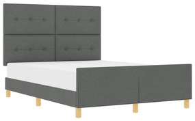 vidaXL Κρεβάτι Σκελετός Σκούρο Γκρι 160x200 εκ Υφάσματος