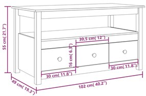 ΤΡΑΠΕΖΑΚΙ ΣΑΛΟΝΙΟΥ ΛΕΥΚΟ 102X49X55 ΕΚ. ΑΠΟ ΜΑΣΙΦ ΞΥΛΟ ΠΕΥΚΟΥ 820932