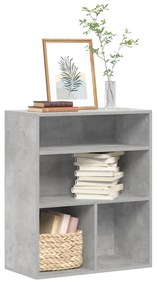 Βιβλιοθήκη Γκρι του Σκυροδέματος 60x30x71,5 εκ. Επεξ. Ξύλο