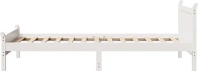 vidaXL Σκελετός Κρεβ. Χωρίς Στρώμα Λευκό 75x190 εκ Μασίφ Πεύκο