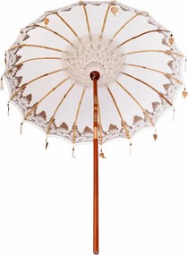 vidaXL Μπαλινέζικη Ομπρέλα Κρεμ 185 x 185 x 260 εκ Βαμβάκι