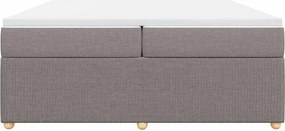 vidaXL Κρεβάτι Boxspring με Στρώμα Taupe 200x200 εκ. Υφασμάτινο