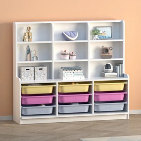 Βιβλιοθήκη Obia Megapap με 9 συρτάρια χρώμα λευκό 132,6x30x115εκ. - GP041-0112,1