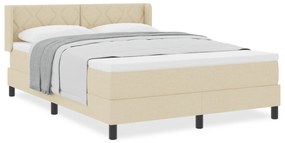 vidaXL Κρεβάτι με Σοκολάτα και Μαξιλάρι - Κρεμ, 140 x 200 εκ, Ύφασμα