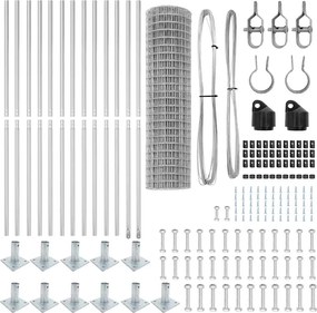 vidaXL Τεντώτο με στήριγμα Ασημί 1 x 25 m Ατσάλι