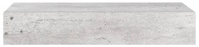 vidaXL Ράφι Επιτοίχιο με Συρτάρι Γκρι Σκυρ. 60 x 23,5 x 10 εκ. από MDF