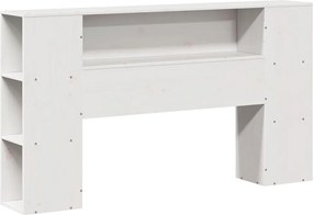 vidaXL Κρεβάτι Βιβλιοθήκη Χωρίς Στρώμα Λευκό 135x190 εκ Μασίφ Πεύκο