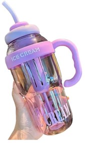 Φορητό παγούρι πλαστικό με καλαμάκι - 1300ml - RTS16 - 590166 - Purple-590166_pu