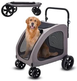 VEVOR Pet Stroller 4-Wheels Dog Stroller Carrier 160lbs Weight Capacity Portable