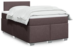 vidaXL Κρεβάτι Boxspring με Στρώμα Σκούρο Καφέ 120x190 εκ Υφασμάτινο