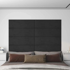 vidaXL Κεφαλάρι Τοίχου 12 pcs Μαύρο Βελούδο