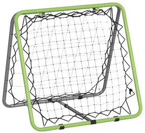 HOMCOM Τραμπολίνο ποδοσφαίρου Kickback Tor Rückprallwand Netz για Baseball Basketball αμφίδρομης ανάκρουσης Ρυθμιζόμενο σε 5 επίπεδα Μέταλλο Πράσινο+Μαύρο 75 x 75 x 64 cm