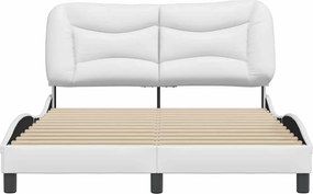 vidaXL Πλαίσιο κρεβατιού χωρίς Στρώμα Hvar Λευκό 140x200 εκ. Συνθετικό Δέρμα