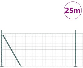 vidaXL Ευρωπαϊκός Φράχτης με 13 Ποδαράκια 0.8x25 μ Γαλβανισμένος Χάλυβας