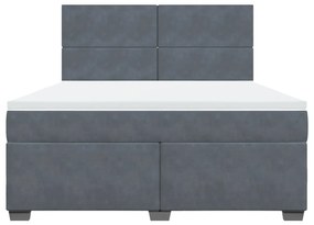 ΚΡΕΒΑΤΙ BOXSPRING ΜΕ ΣΤΡΩΜΑ ΣΚΟΥΡΟ ΓΚΡΙ 180X200 ΕΚ. ΒΕΛΟΥΔΙΝΟ 3290973