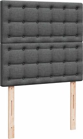 vidaXL Κρεβάτι Boxspring με Στρώμα Σκούρο Γκρι 80x200 εκ. Υφασμάτινο