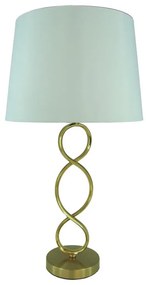 Επιτραπέζιο φωτιστικό Grezial Inart Ε27 χρυσό μέταλλο-λευκό ύφασμα Φ33x60εκ 33x33x60 εκ.