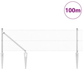 vidaXL Φράχτης Welded Wire  με 13 Σημείο Άγκυρας 0.5x100 m Γαλβανισμένος Χάλυβας