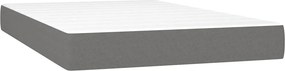 vidaXL Κρεβάτι Boxspring με Στρώμα Σκούρο Γκρι 120x200 εκ. Υφασμάτινο